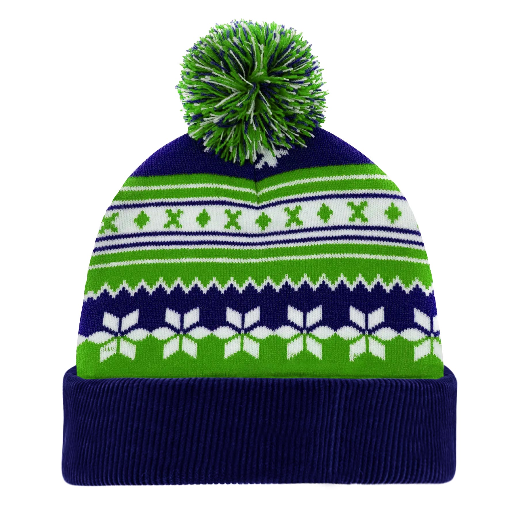 FlyFlyPromos - Knitted Acrylic Cuff Winter Beanie with Pom Image 10 - Promotional Product